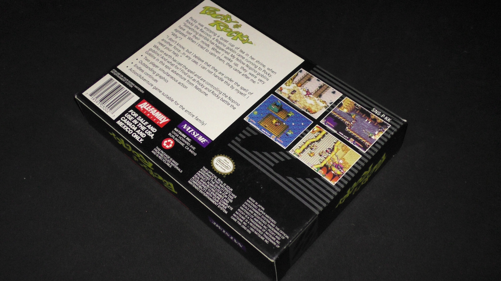 Pocky & Rocky [Box Only] Super Nintendo SNES Natsume NES And An
