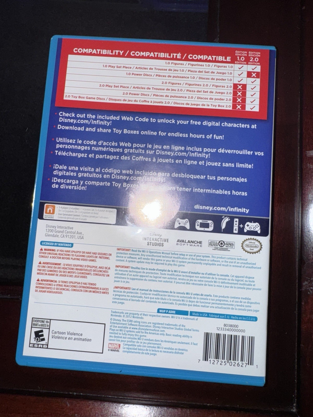 Disney Infinity 2.0 WiiU Wii U GAME ONLY Marvel Super Heroes NO FIGURES OR BASE
