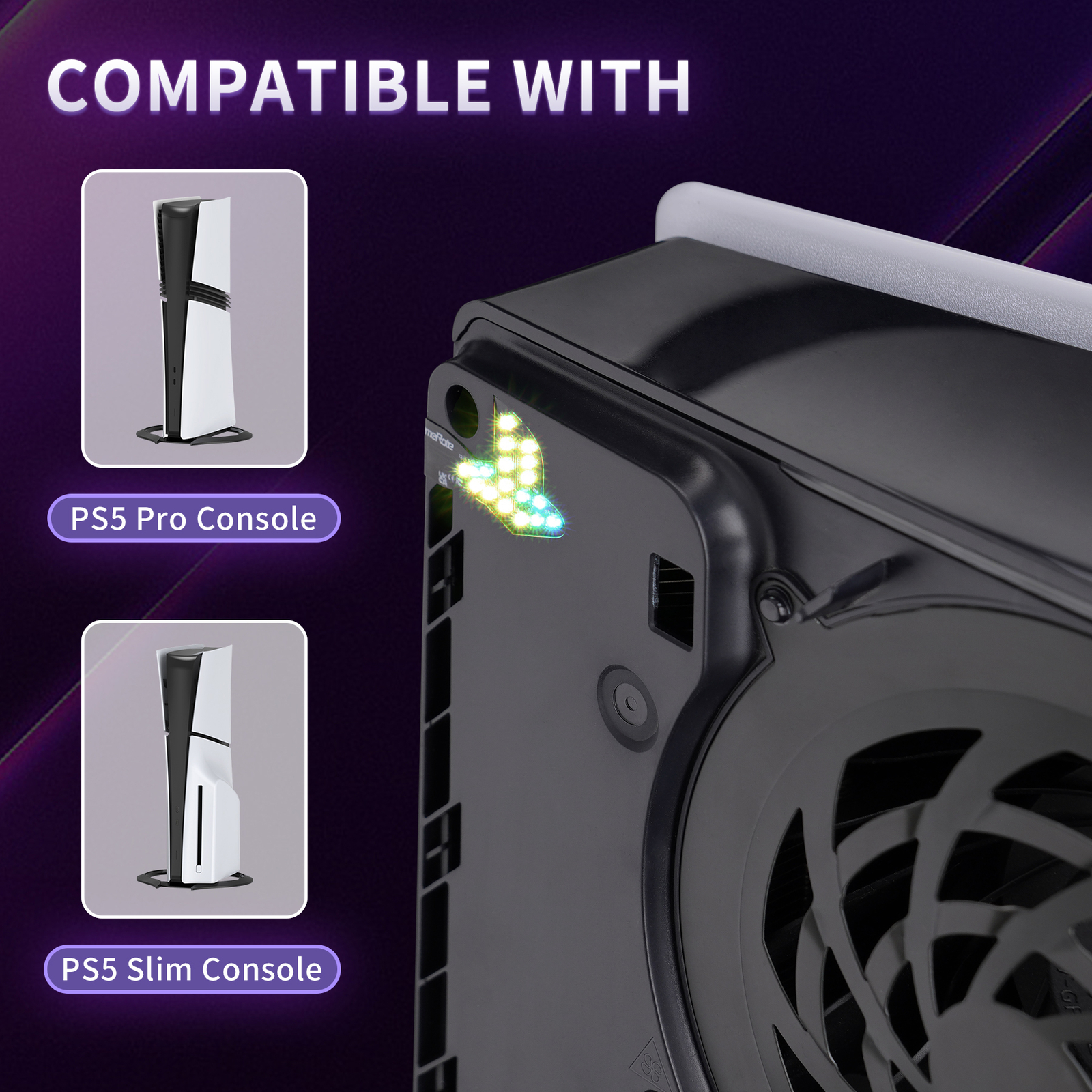 eXtremeRate 7 Colors 40 Effects RGB Rainbow LED Kit for PS5 Slim/Pro Console