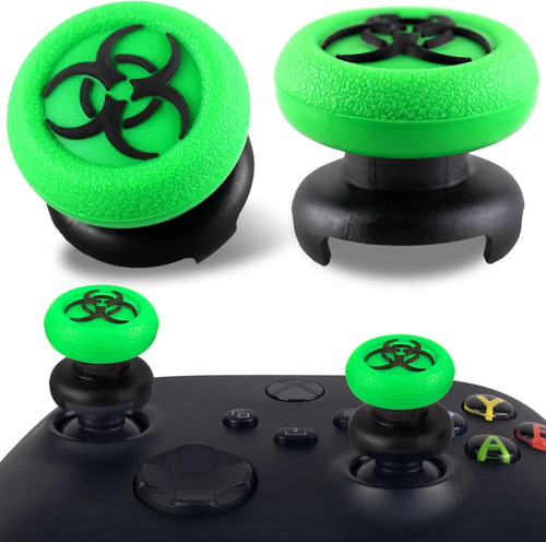 FPS Thumbstick Extender & 3D Texture Rubber Silicone Grip Cover 2 bio green