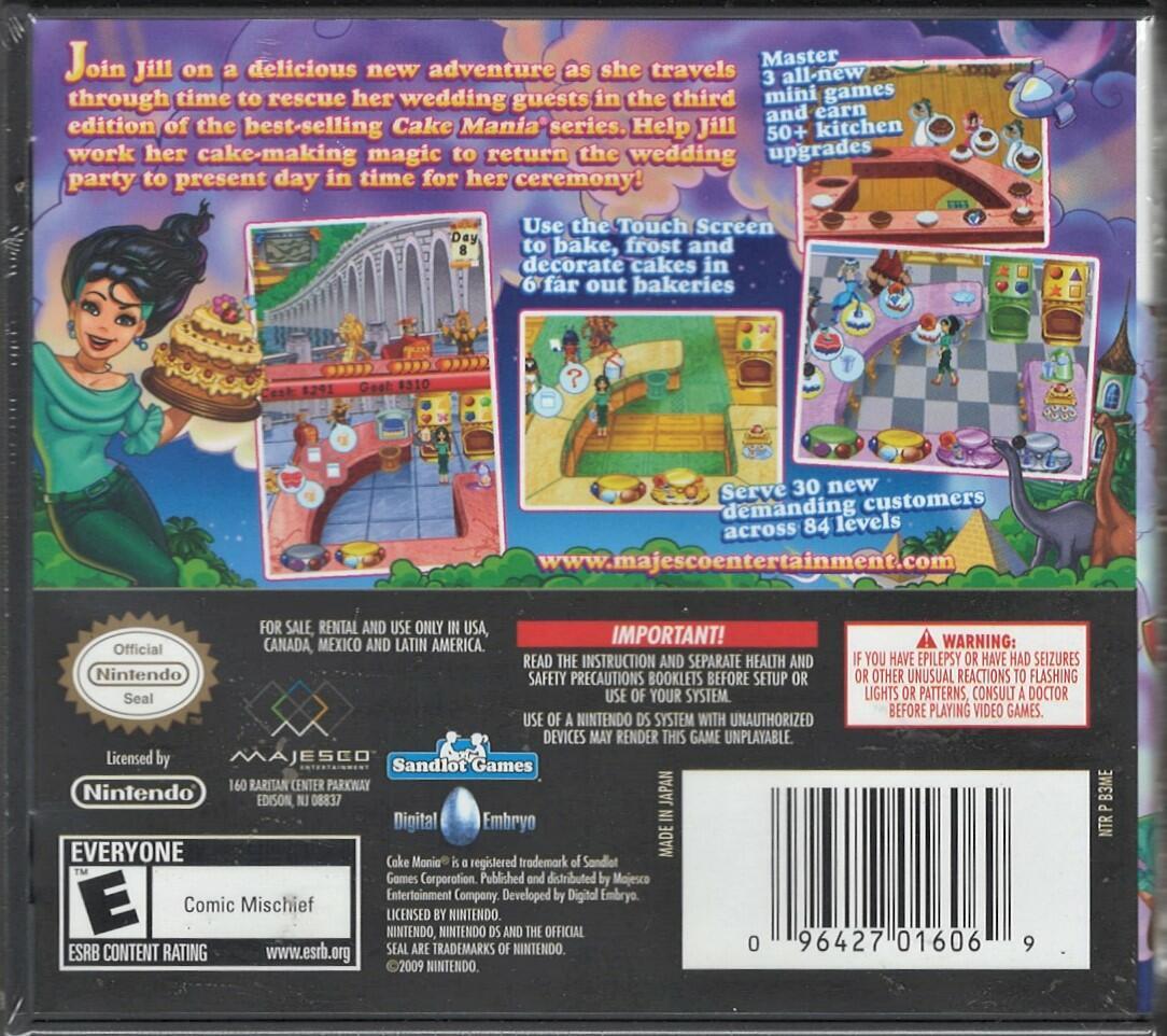 Cake Mania 3 NDS (Brand New Factory Sealed US Version) Nintendo DS