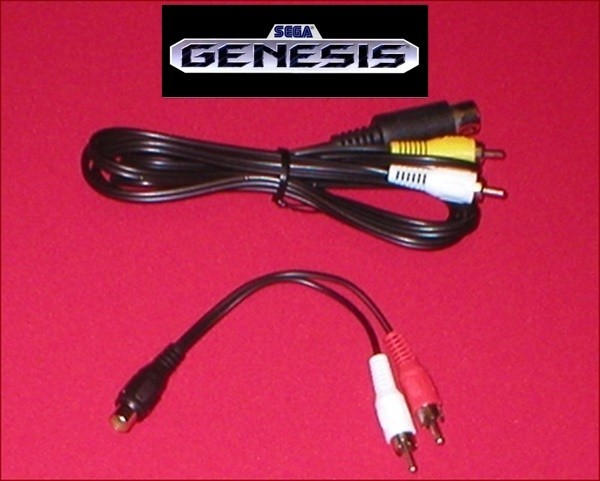 6Ft AV Cable W/ Y Splitter Stereo Adapter for Sega Genesis 1 Console System NEW