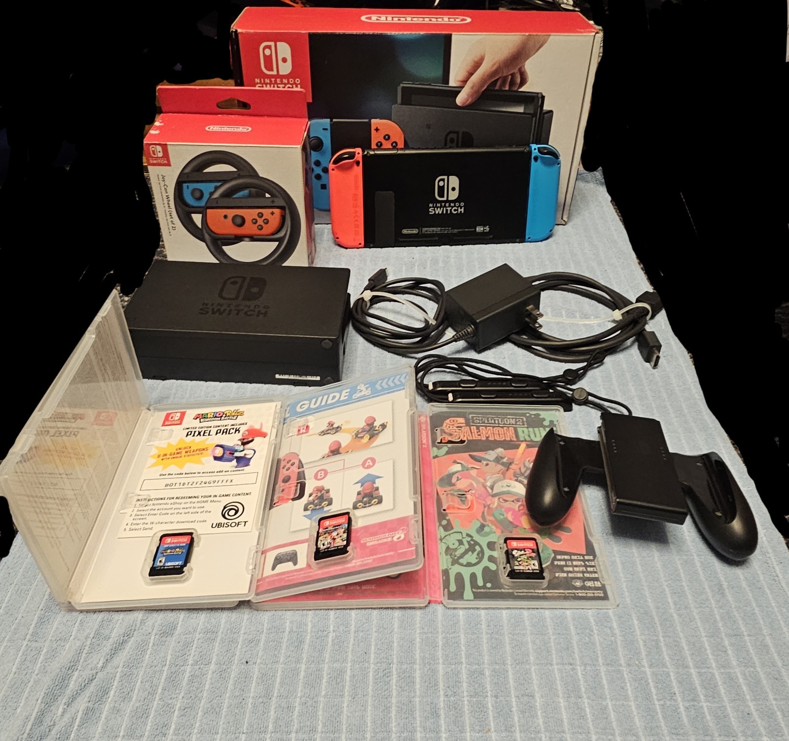 Nintendo Switch Dock Charger Mario Kart 8 Deluxe OEM Bundle Box Case HDMI