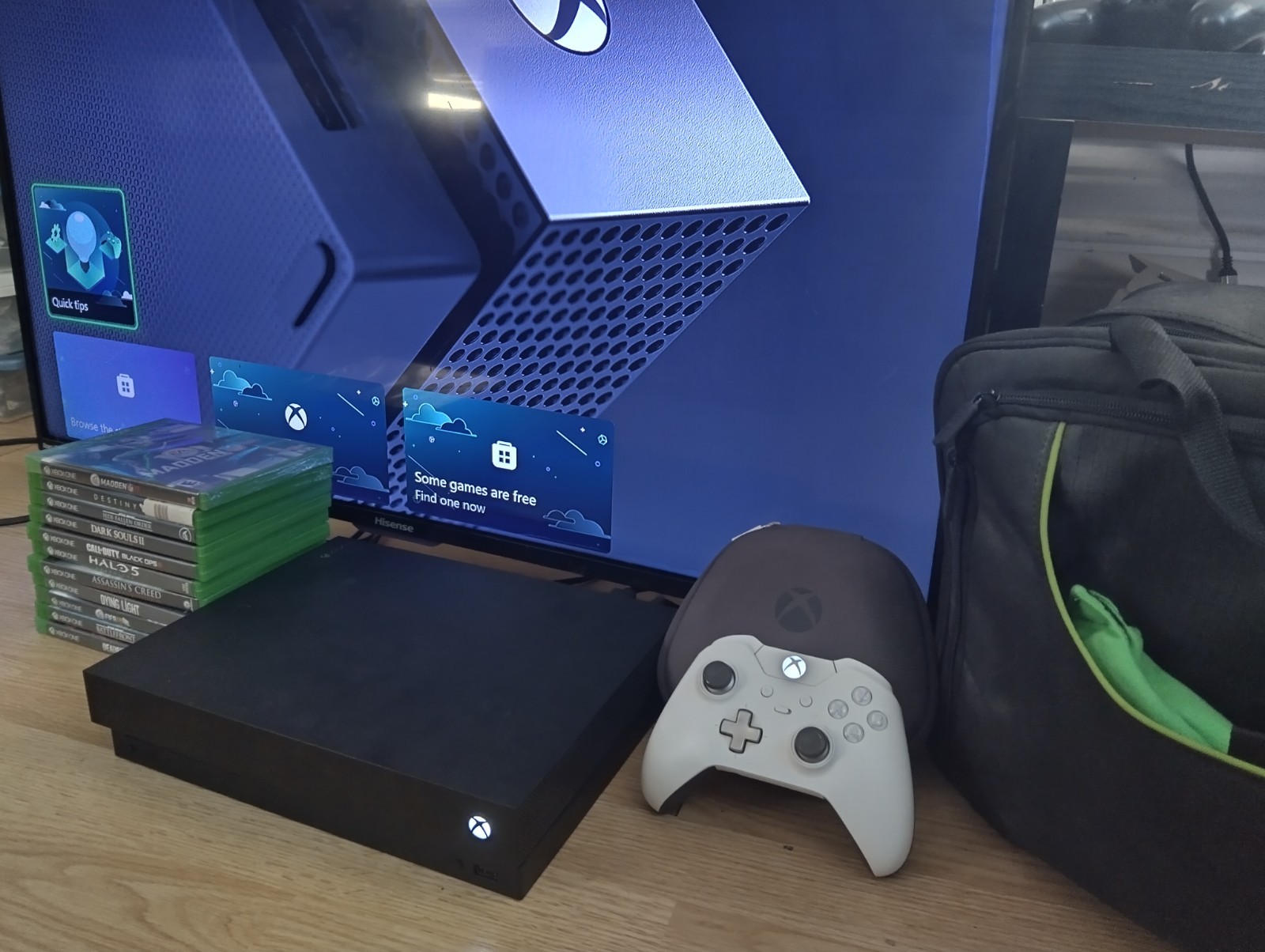 Microsoft Xbox One X 1TB Console System Bundle Elite Controller + Games + Case