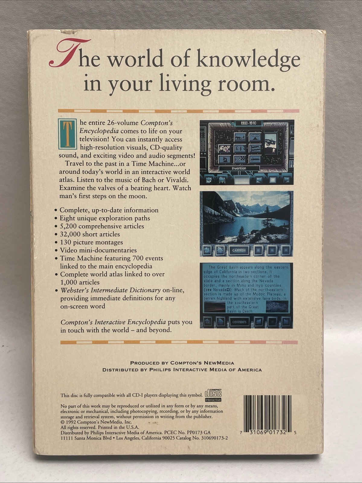 VINTAGE PHILLIPS CD-I Compton’s Interactive Encyclopedia CD-Interactive 1992