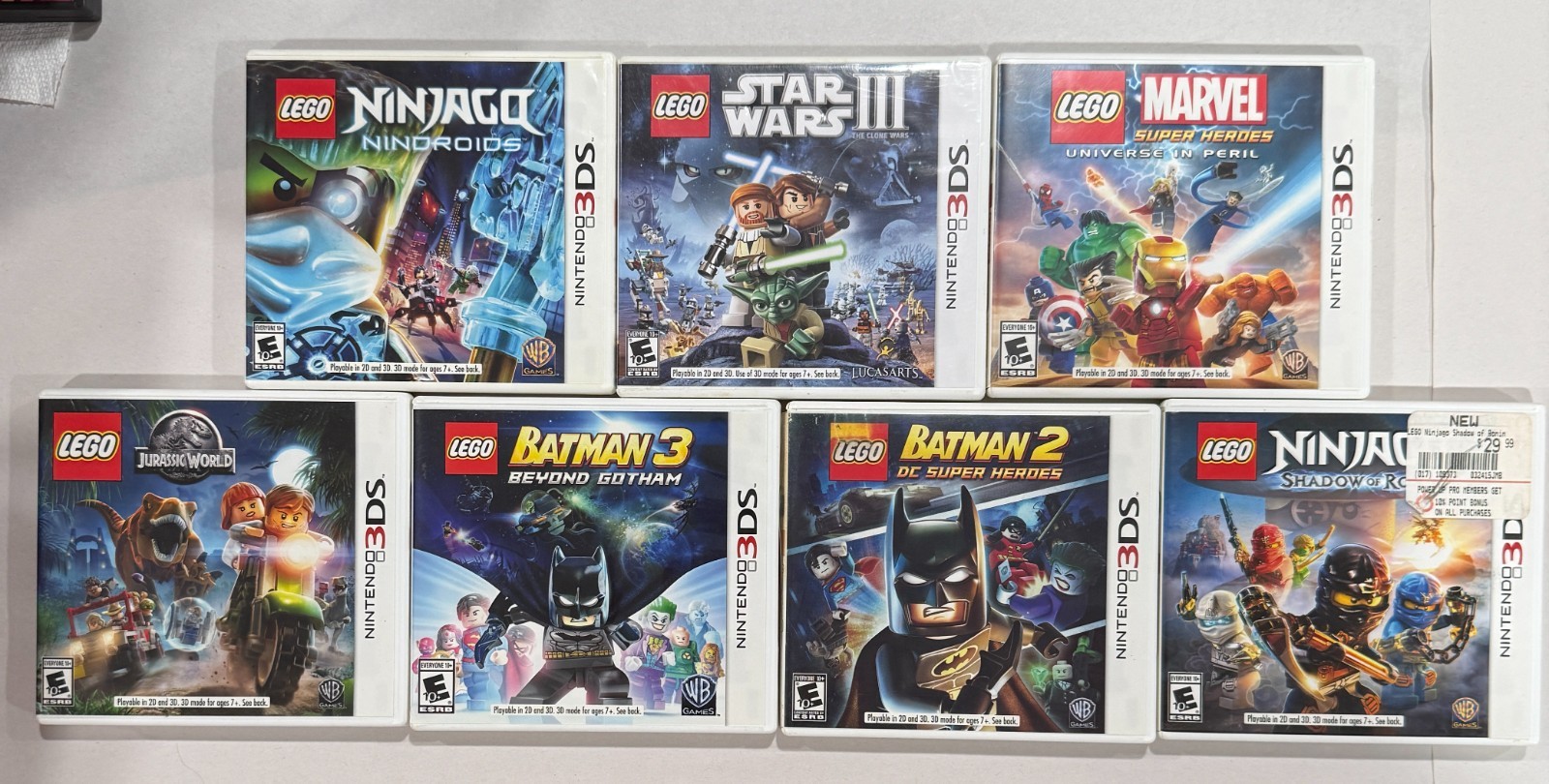 Nintendo 3DS – Lego Game Lot – Star Wars, Ninjago, Batman, Jurassic Park, Marvel
