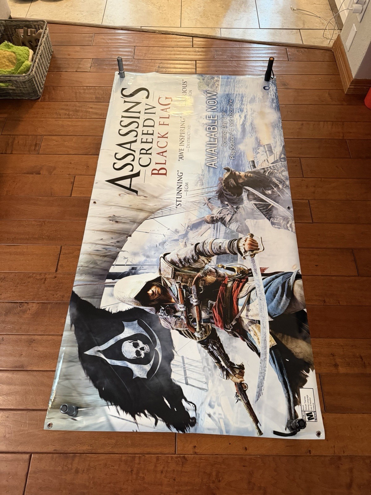 Assassins Creed IV Black Flag 36″ X 70″ Double Sided Vinyl Banner Display Sign