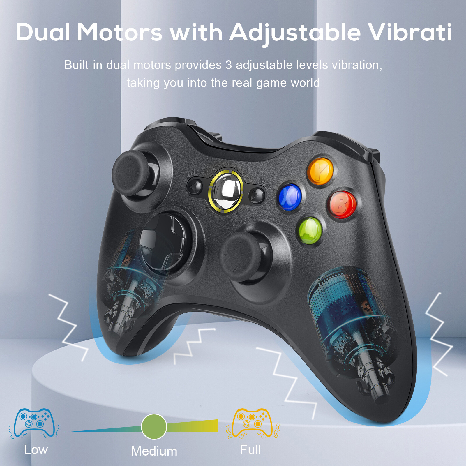 Wireless Wired Controller Gamepad for Microsoft XBOX 360 PC WIN & Battery Pack