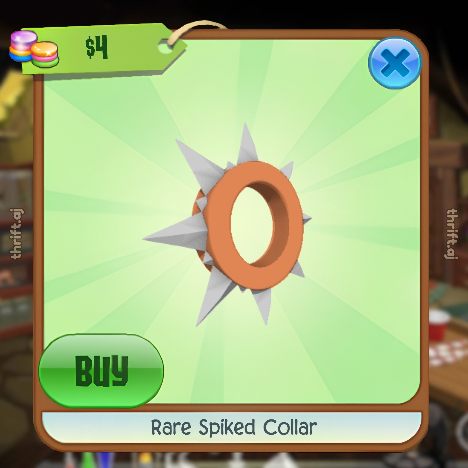 Animal Jam Classic (AJC) | Rare Long Spiked Collar (READ DESCRIPTION)