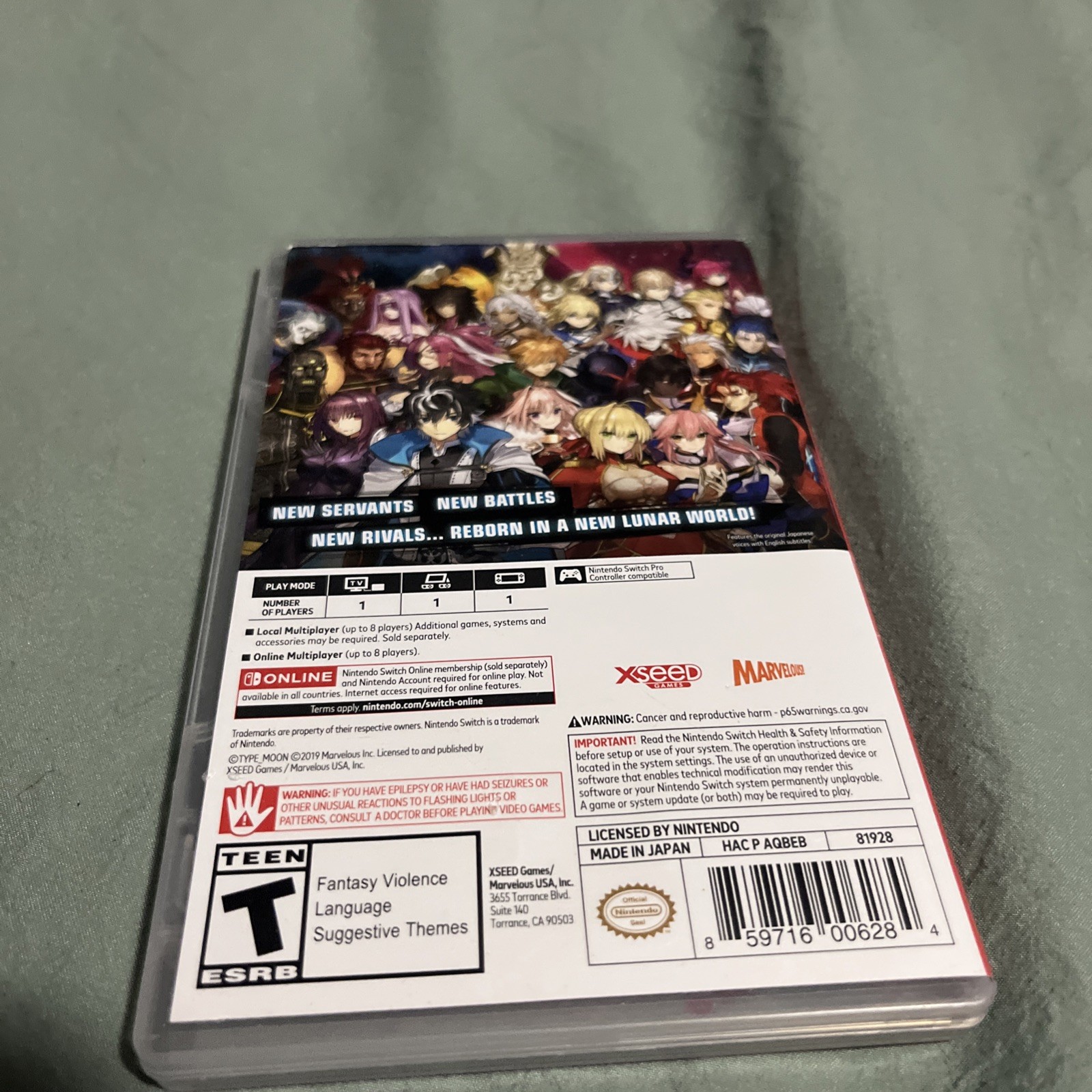 Fate/Extella Link — Standard Edition (Nintendo Switch, 2019)