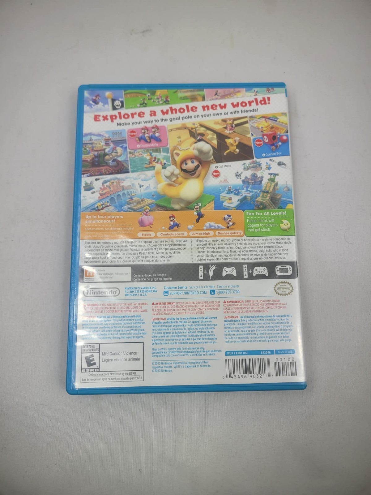 Super Mario 3D World (Nintendo Wii U, 2013) Complete CIB Tested And Working