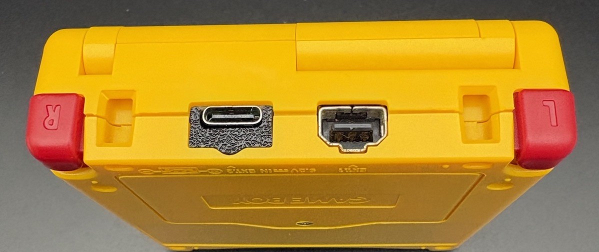 Pikachu Gameboy Advance Sp GBA SP —New IPS Screen—USBC W/ Audio—New Battery