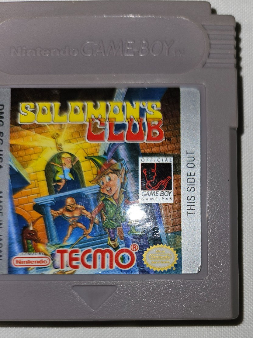 Solomon’s Club Cartridge Only Authentic Nintendo Game Boy DMG USA 1991 Gameboy