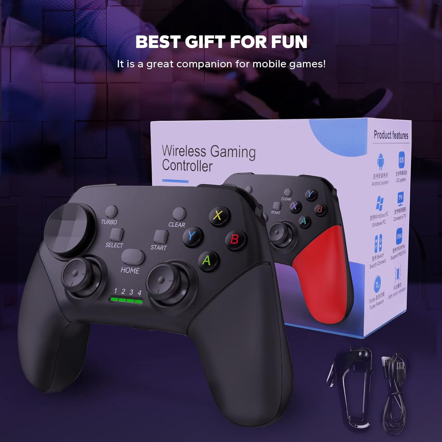 Wireless Mobile Gaming Controller Gamepad for Iphone/Android/Ipad/Pc/Switch/Ps4/