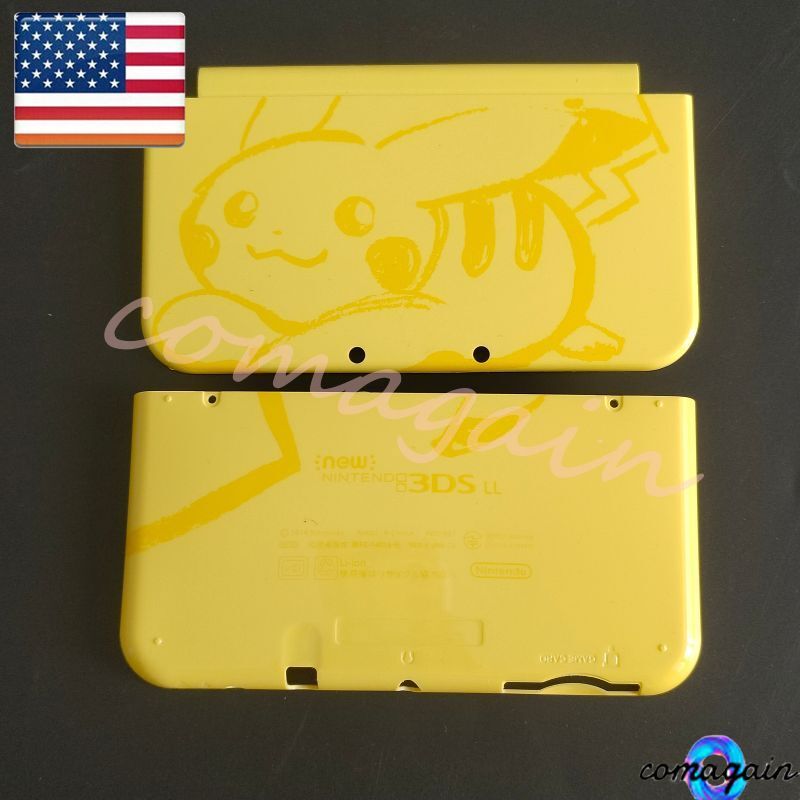 For New Nintendo 3DS LL 3DS XL A+E Cover Shell Housing Front Back Case Pikachu