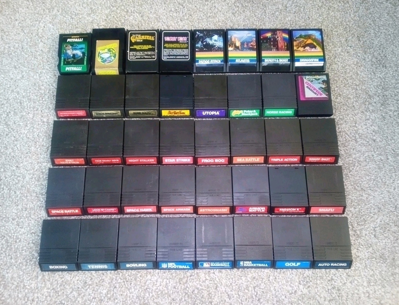 Intellivision Games Lot of 40 Different Titles All Tested and Working See Pics