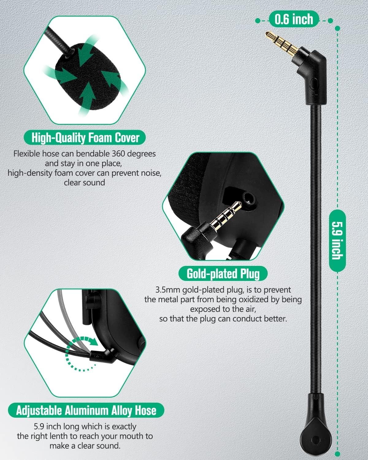 Hyperx Headset Mic Replacement Cloud Flight 3.5mm Jack Detachable Microphone …
