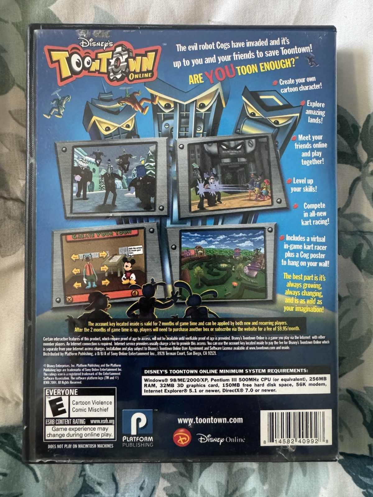 Disney Online Disney’s Toontown Online PC CD-ROM Online Play MMORPG E 2004
