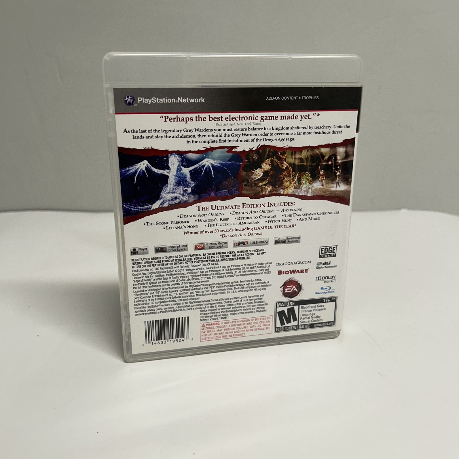 Dragon Age: Origins (Sony Playstation 3, 2009) PS3 CIB W/ Official Game Guide