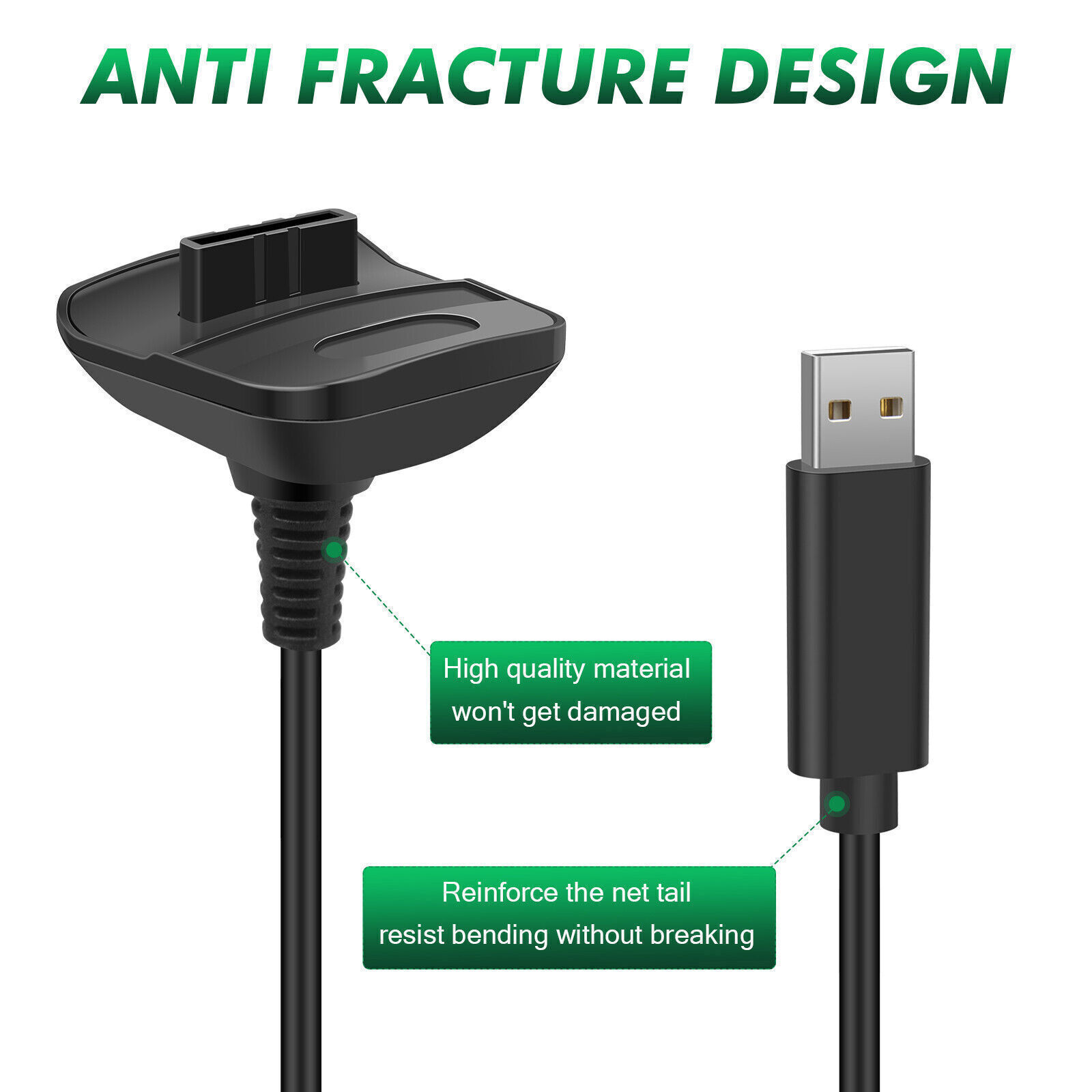 2 Rechargeable Battery Pack Charger Cable Dock for Xbox 360 Wireless Controller