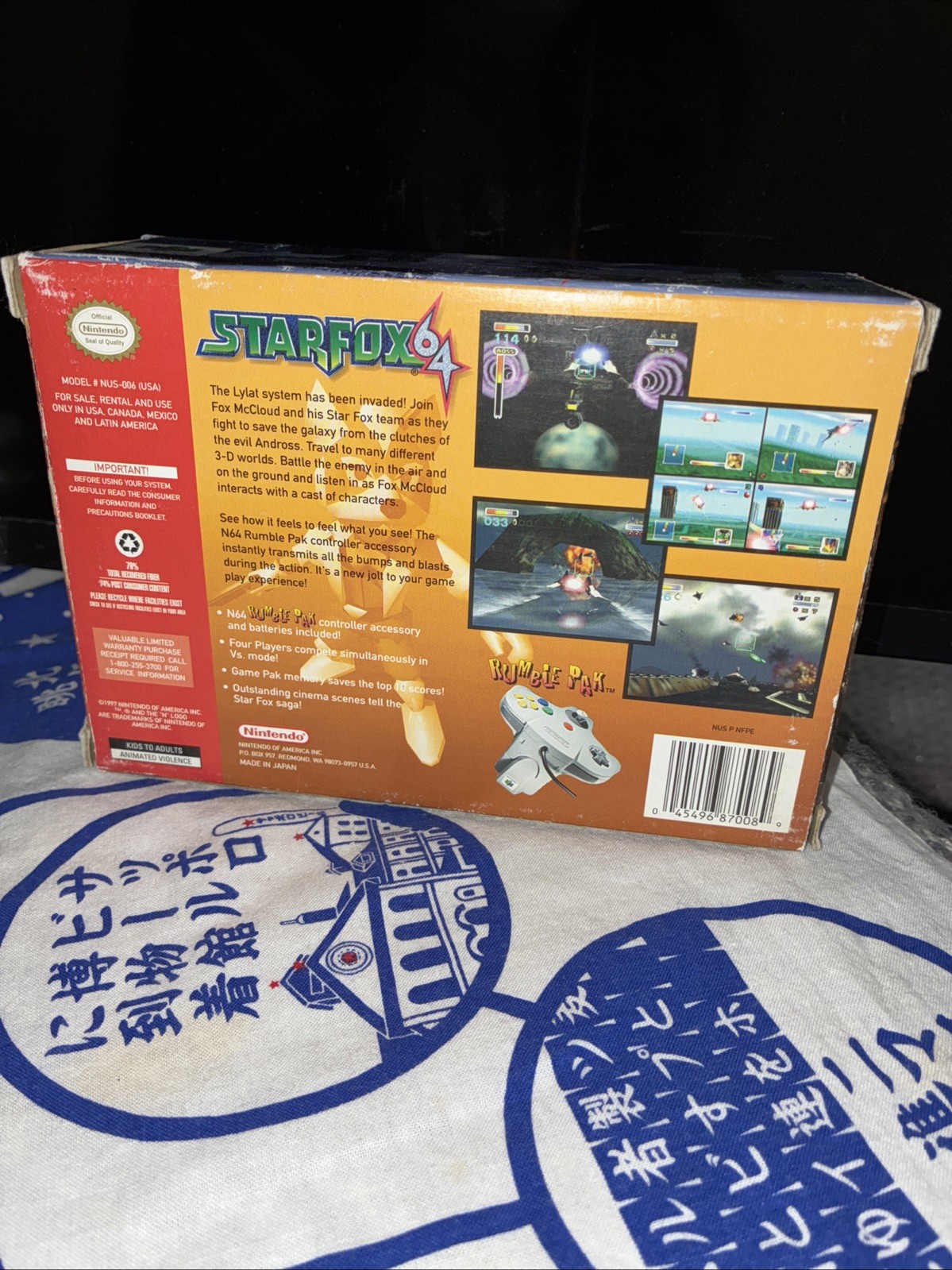 Star Fox 64 N64 Big Box CIB Complete W/ Rumble Pak Inserts Authentic