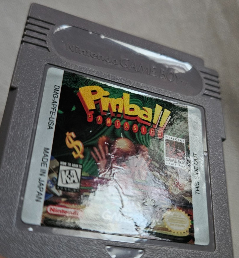 Pinball Fantasies Cartridge Only Authentic Nintendo Game Boy USA 1995 GameBoy