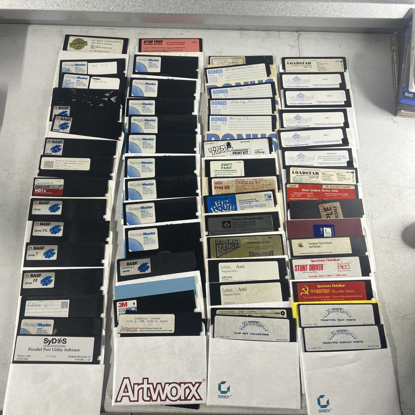Commodore 64 Floppy Disks With Games Selling As Is for Blank Disk LOT Of 66
