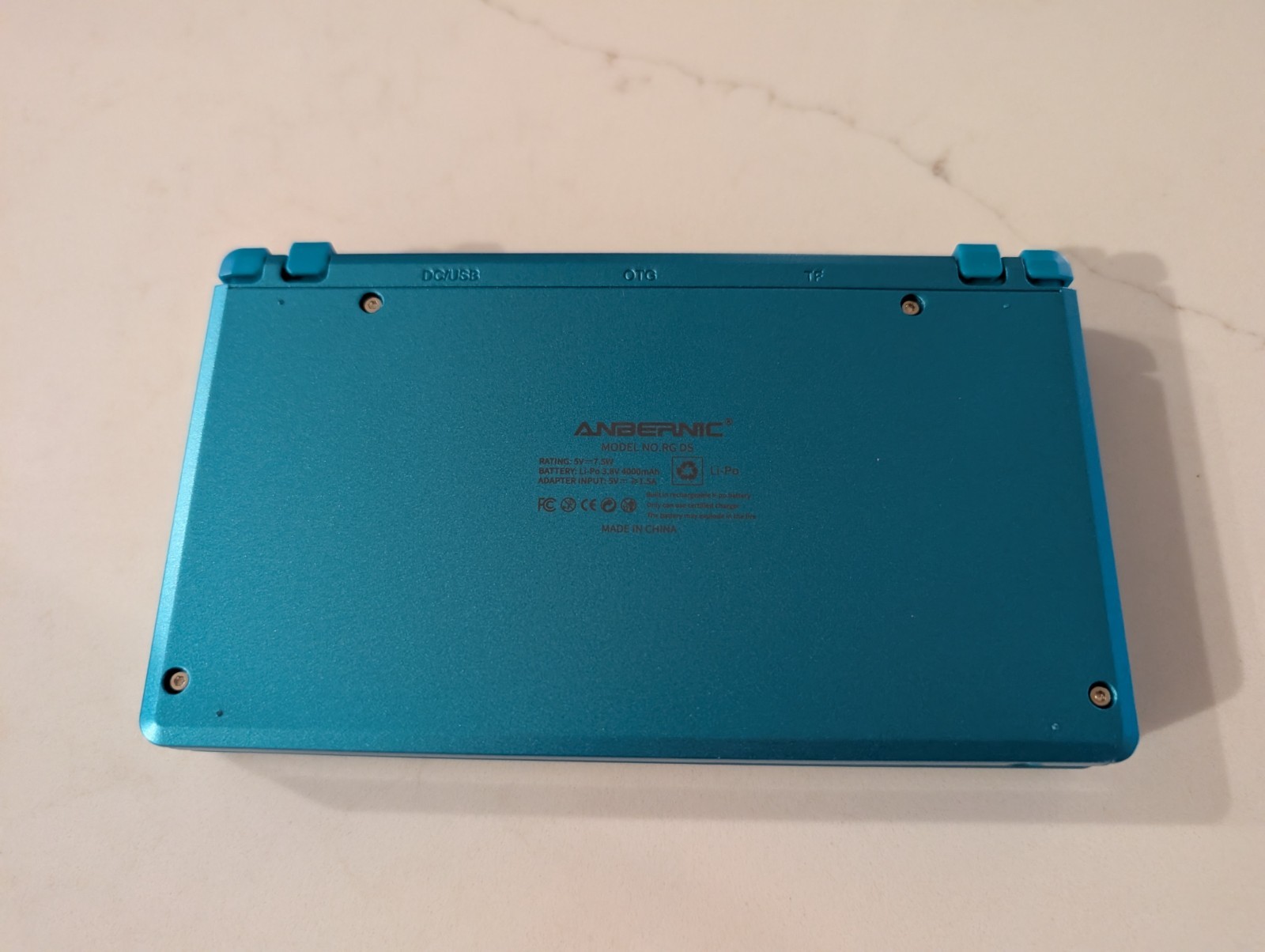 Anbernic RG DS – Turqouise Blue Teal Dual Screen with Rocknix Custom OS
