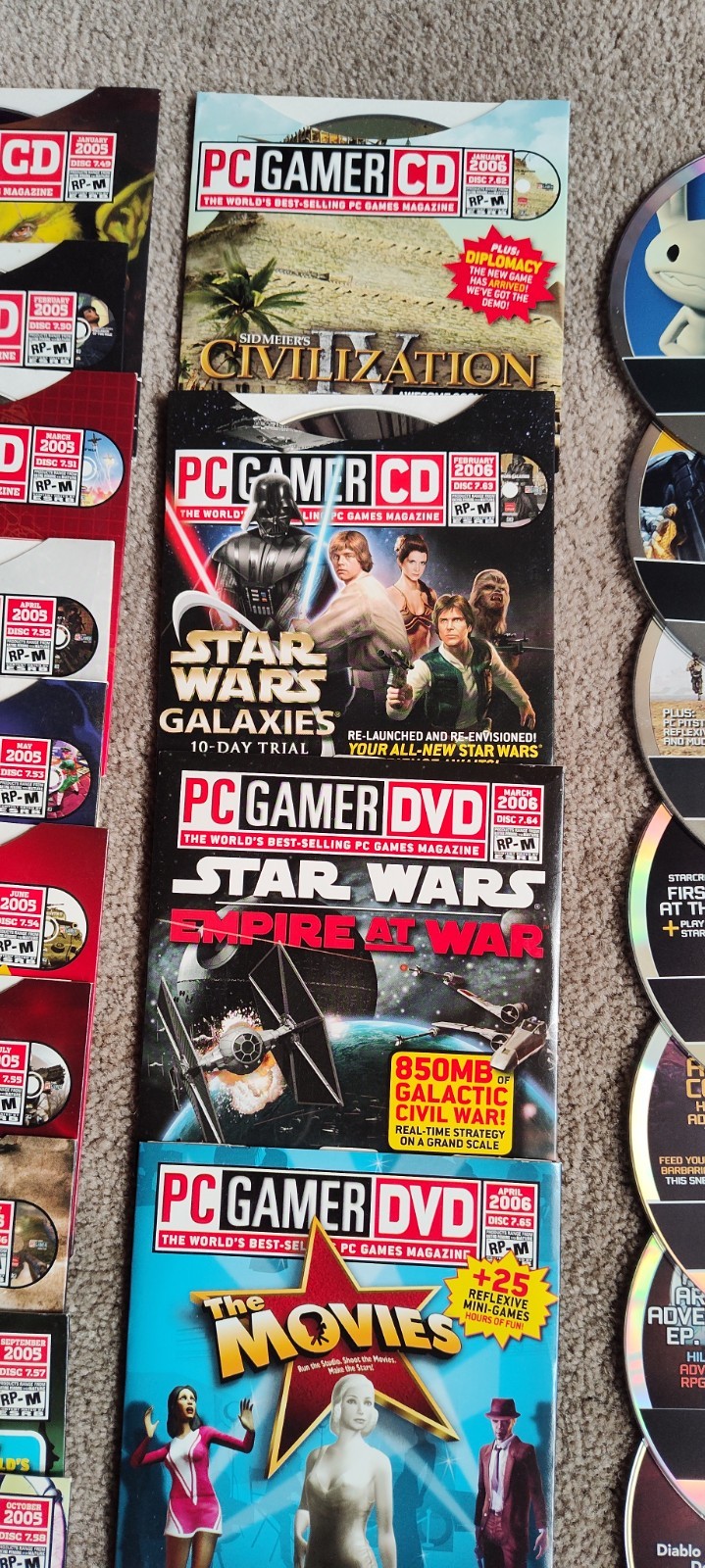 109 Computer Gaming World PC Video Game Demo Disc Lot Vintage 1999 to 2011