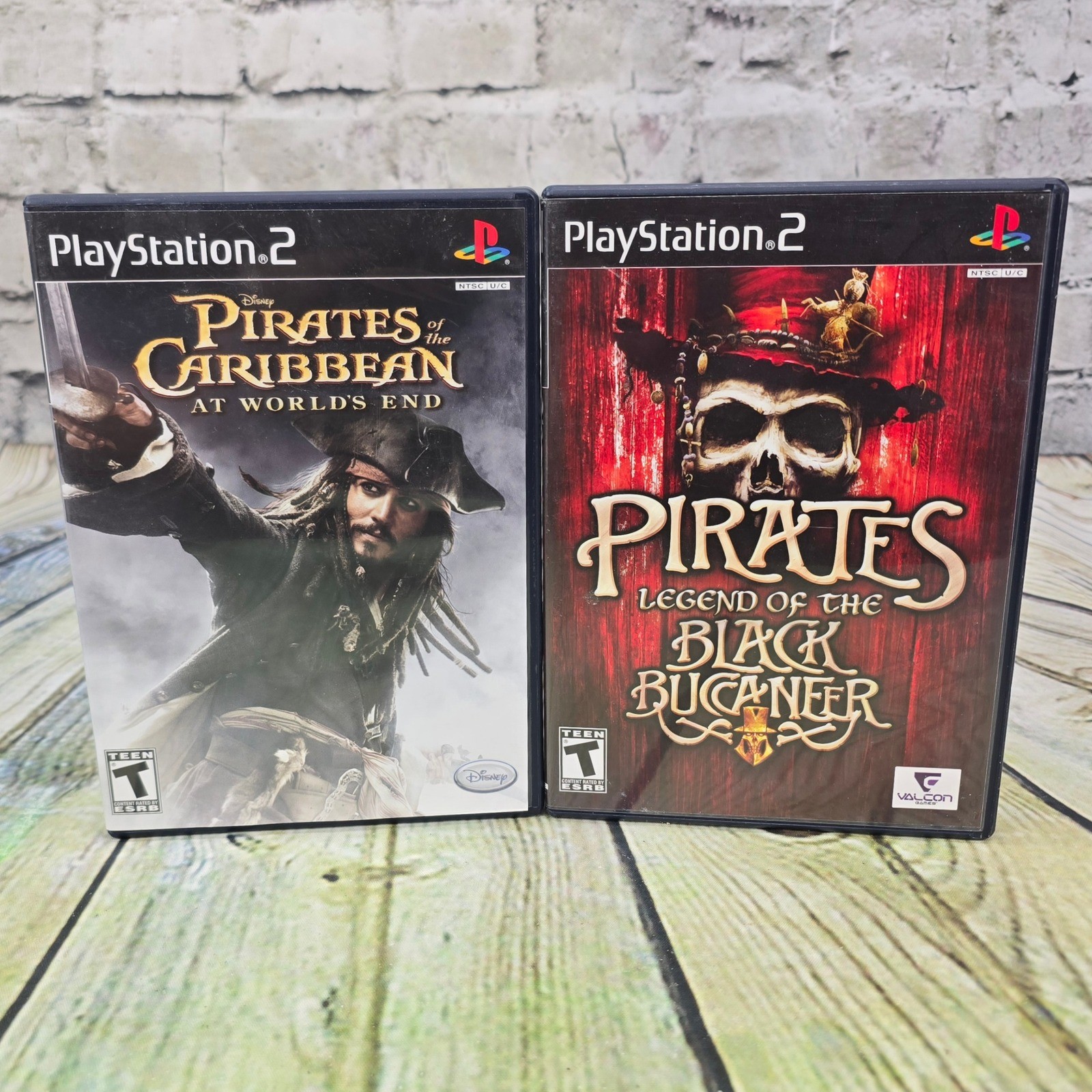 Sony PlayStation 2 Pirates Game Bundle At Worlds End Black Buccaneer PS2 Lot CIB