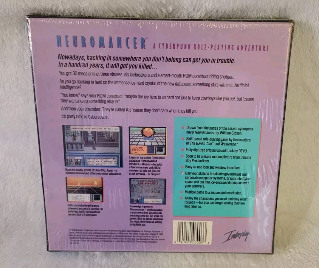 Neuromancer Commodore Amiga 1988 Interplay FloppyDrive (DEVO Music)