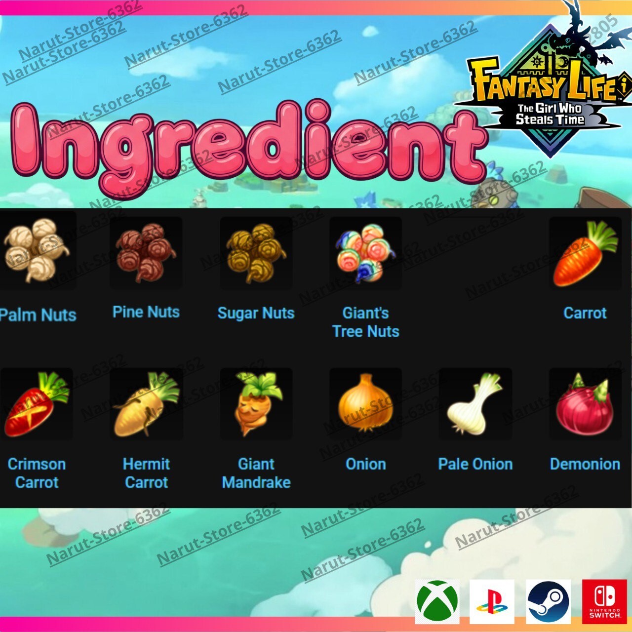 Fantasy Life I: Ingredient Material Bundle crafting The Girl Who Steals the Time
