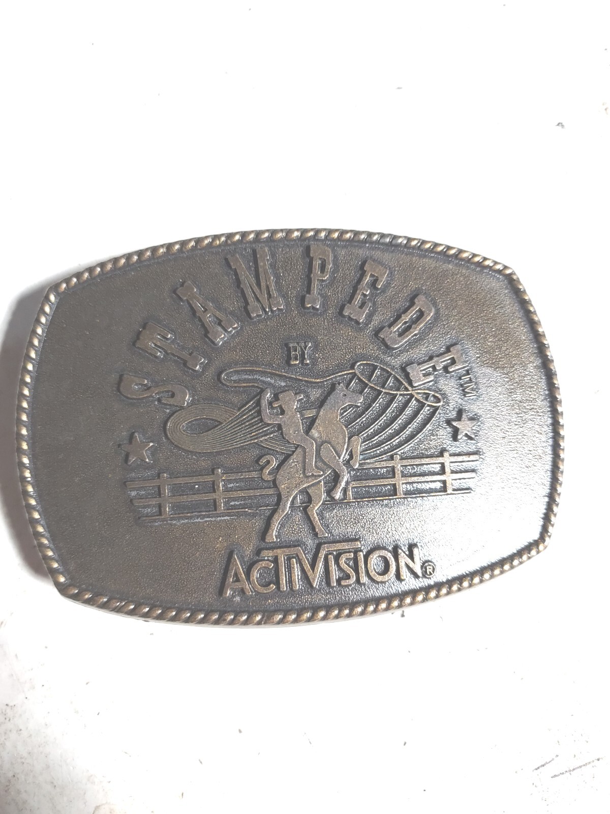ACTIVISION Stampede Belt Buckle Vintage ATARI 2600 Electronic game CONSOLE,EXC