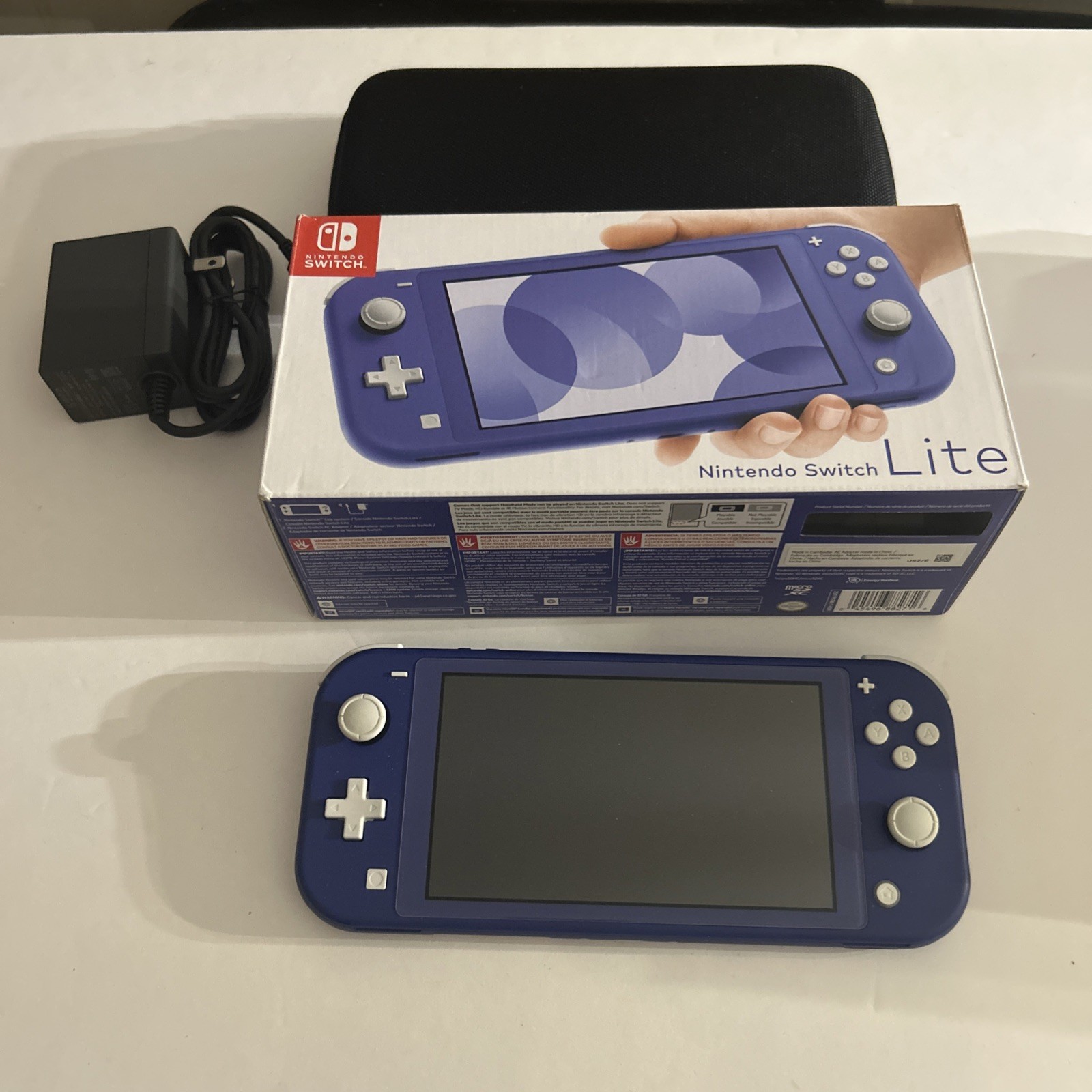 Nintendo Switch Lite – Blue – Box/ Charger/ Case!!- Tested!