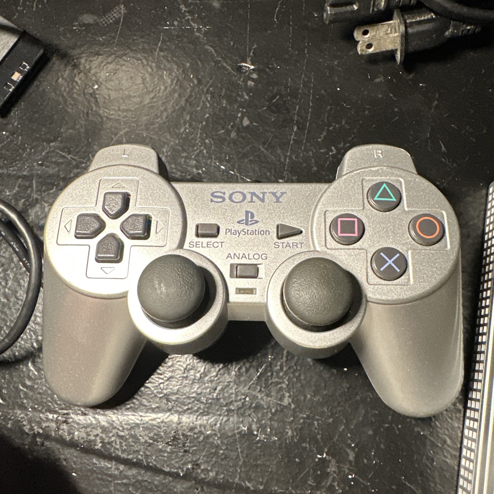 Silver PS2 Slim SCHP-90001 With Silver Controller And Cords Tested