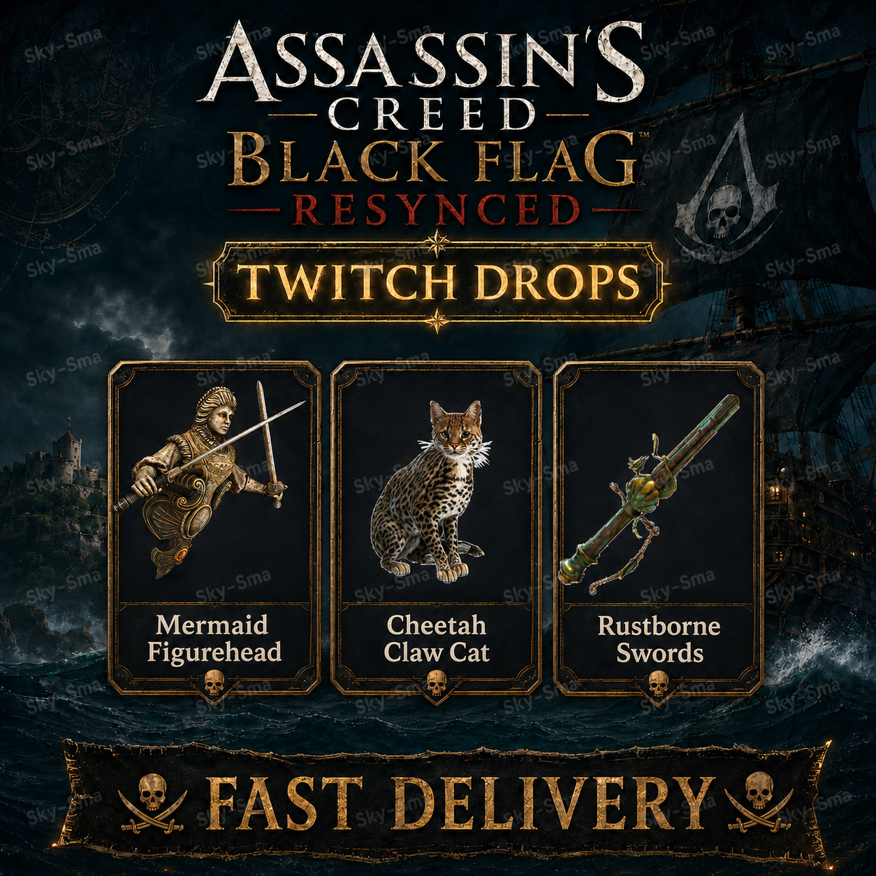 Assassin’s Creed Black Flag Resynced Twitch Drops – Mermaid Figurehead – 3 Items