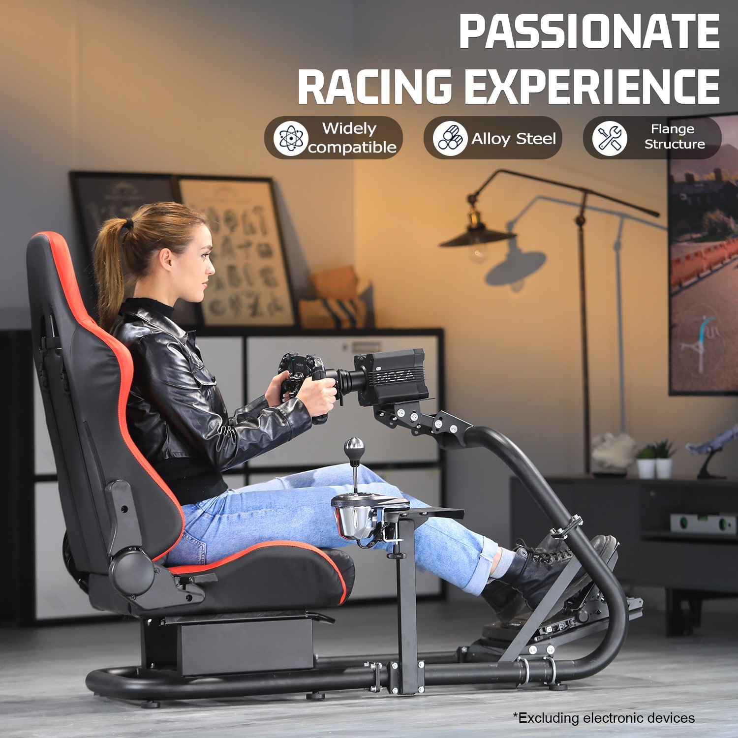 Marada G29 Racing Simulator Cockpit Wheel Stand with Seat Fit Logitech G923 G920