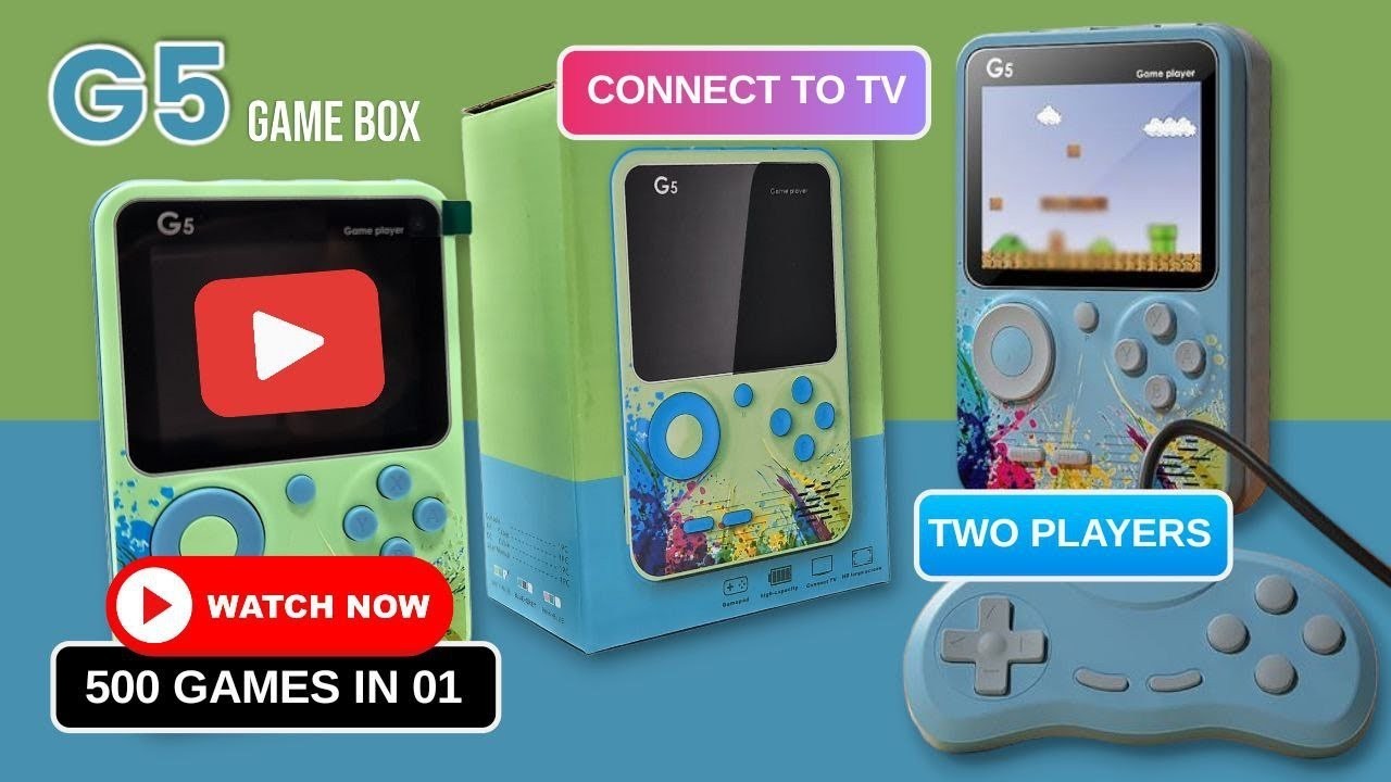 G5 Handheld Game Console – 500 Classic Games – Connect to TV – Green – NEW