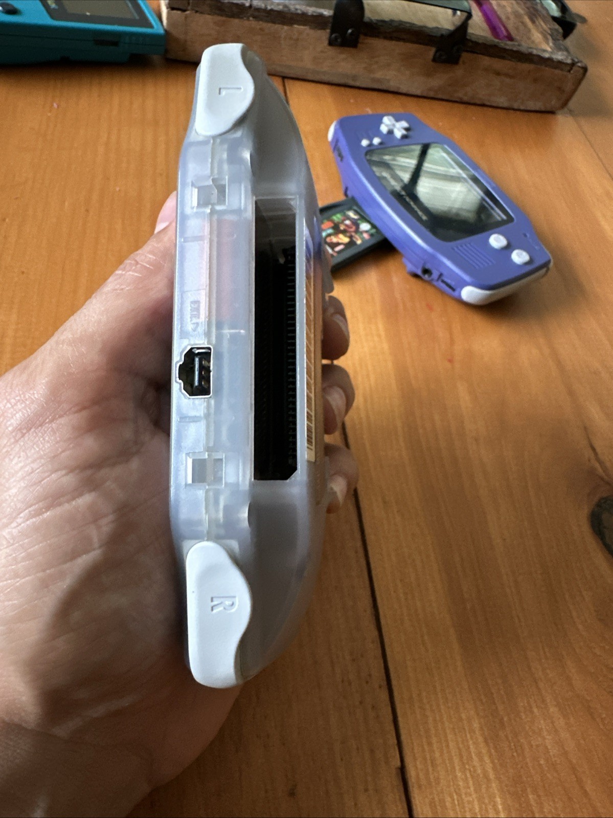 Nintendo GameBoy Advance GBA Clear Glacier Console AGB-001 No Batt Cover