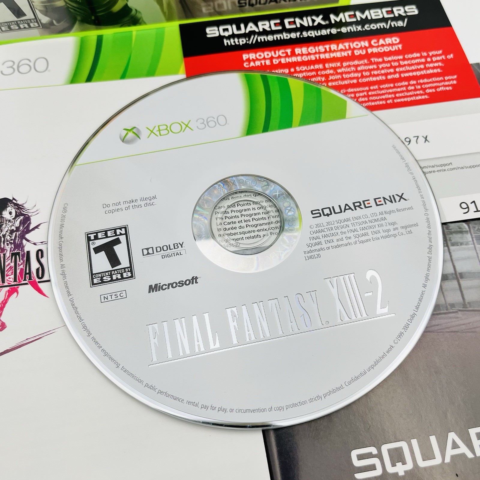 Final Fantasy XIII-2 (Microsoft Xbox 360) Complete w/ Manual, Poster & Reg. Card