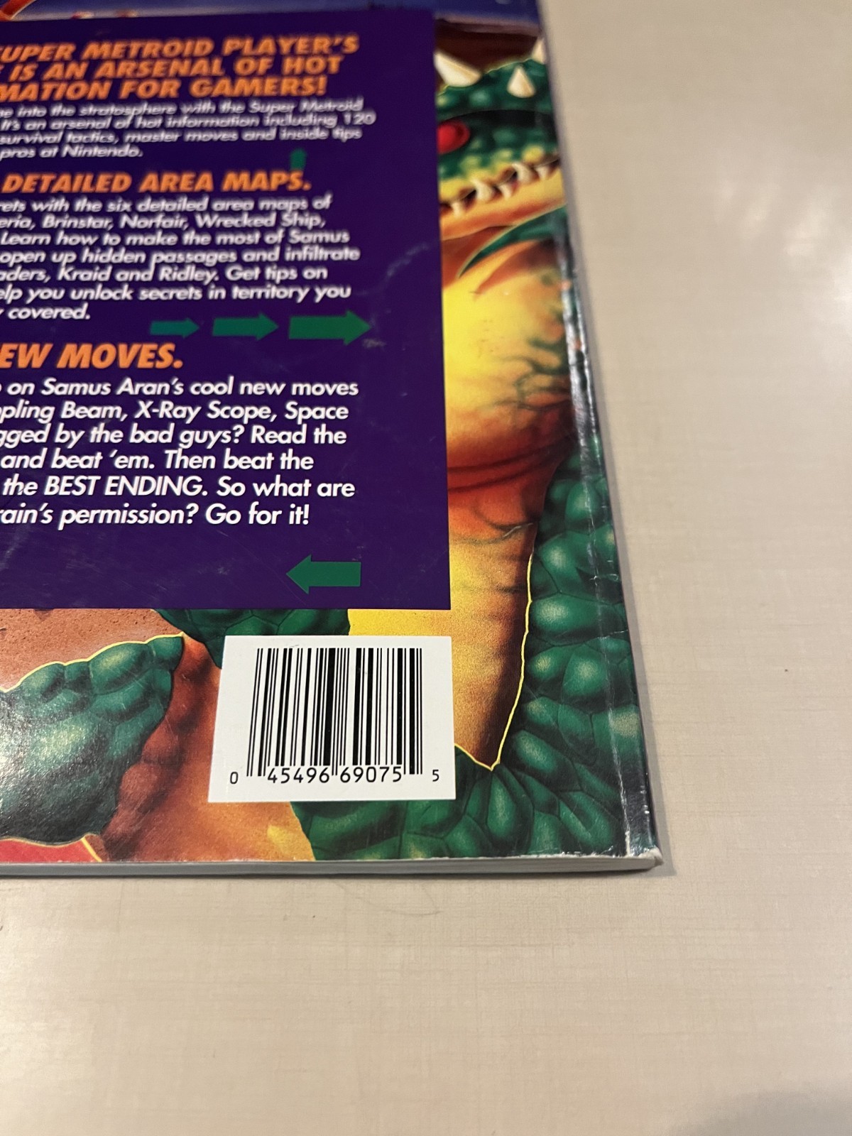 Official Super Metroid Nintendo Player’s Strategy Guide w/ Fold-Out Map SNES