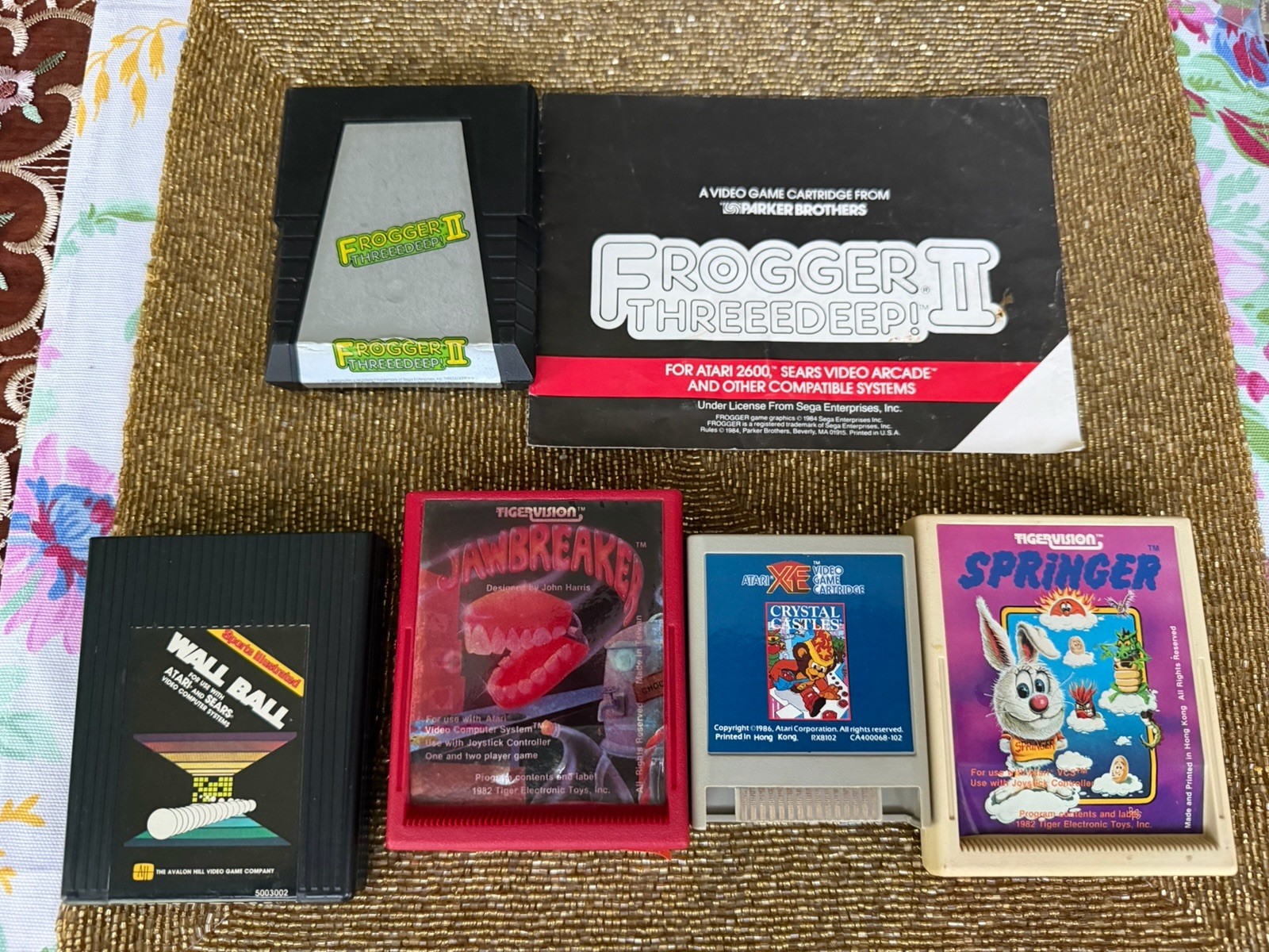 Atari 2600 RARE JAWBREAKER, Wall Ball, frogger 2 Three deep, Crystal Castles XE