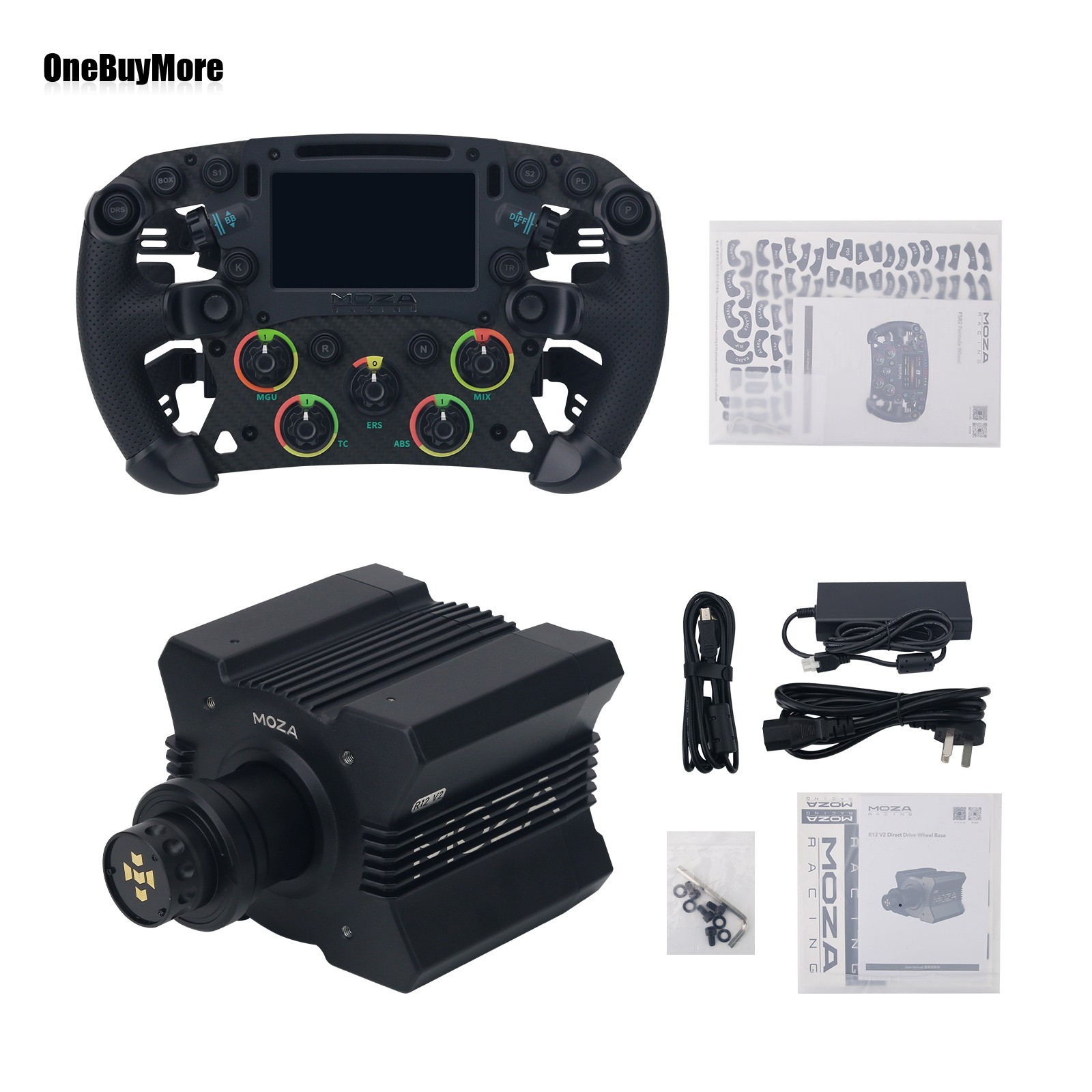 MOZA R12 V2 12Nm Direct Drive Wheel Base + 280mm FSR2 Formula Steering Wheel