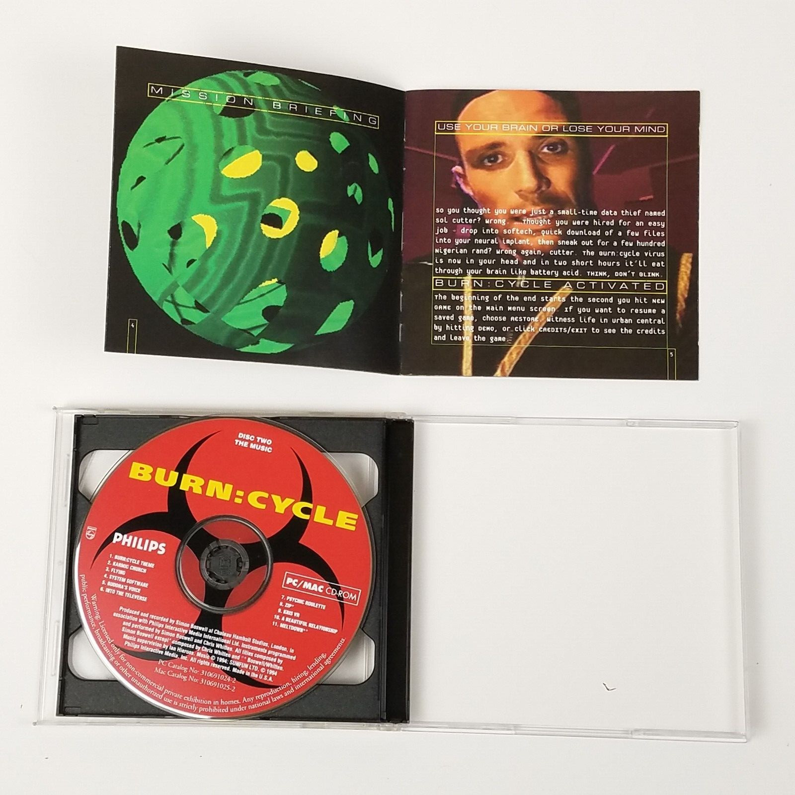 Burn Cycle PC/Mac/CD-ROM Big Box Complete in Box FMV Style Game w/ Soundtrack