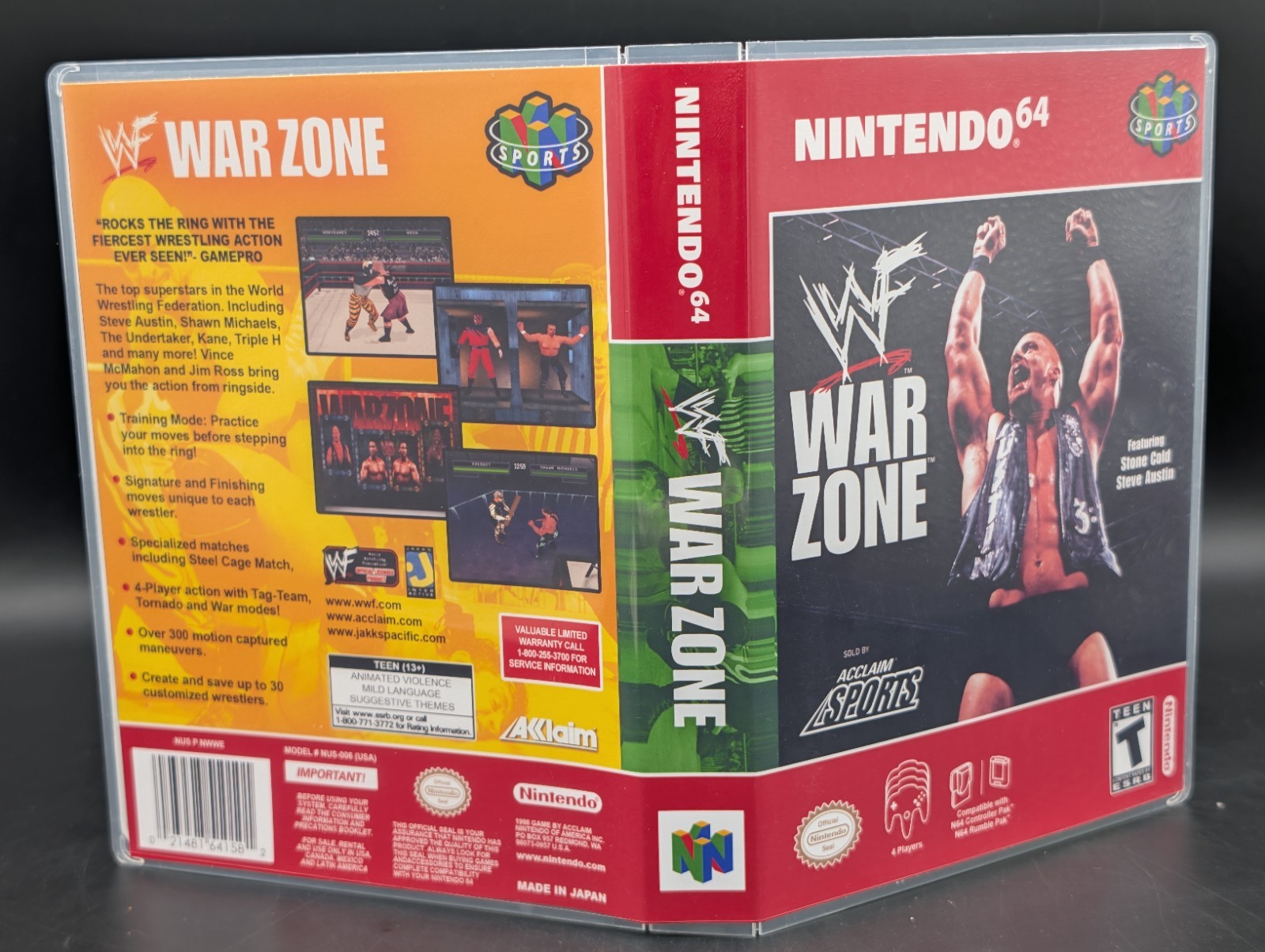 WWF War Zone ( Nintendo 64 N64 ) Authentic – Cleaned – Tested – W/ Case