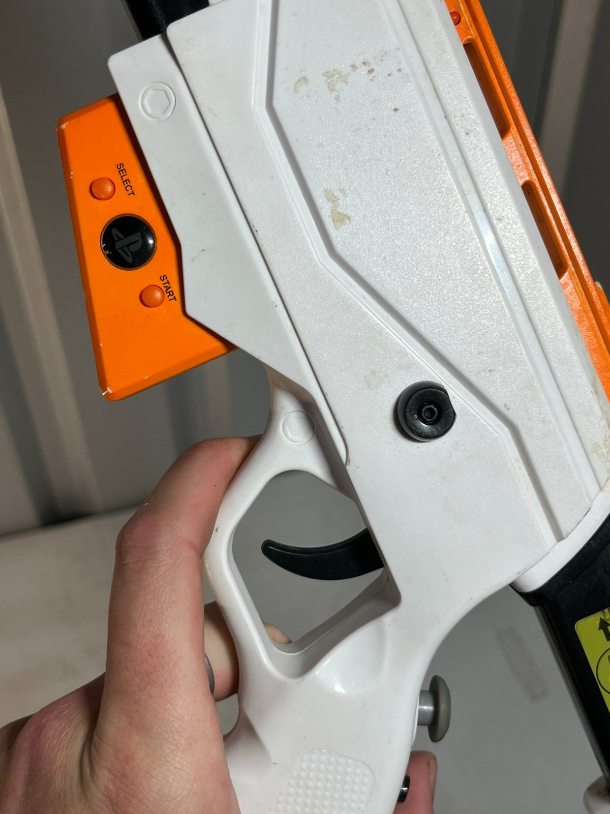 PlayStation PS1 PS2 Light Gun Controller Orange White Works Unit Only