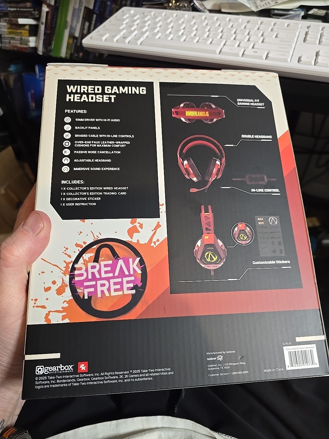 Borderlands Four 4 Wired Gaming Headset Deluxe Collector’s Edition