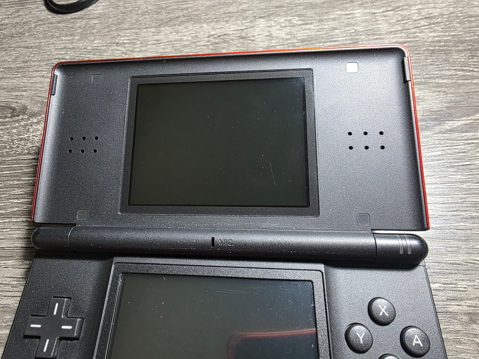 Nintendo DS Lite Red System Console W/ Stylus, GBA Port Cover, Charger TESTED