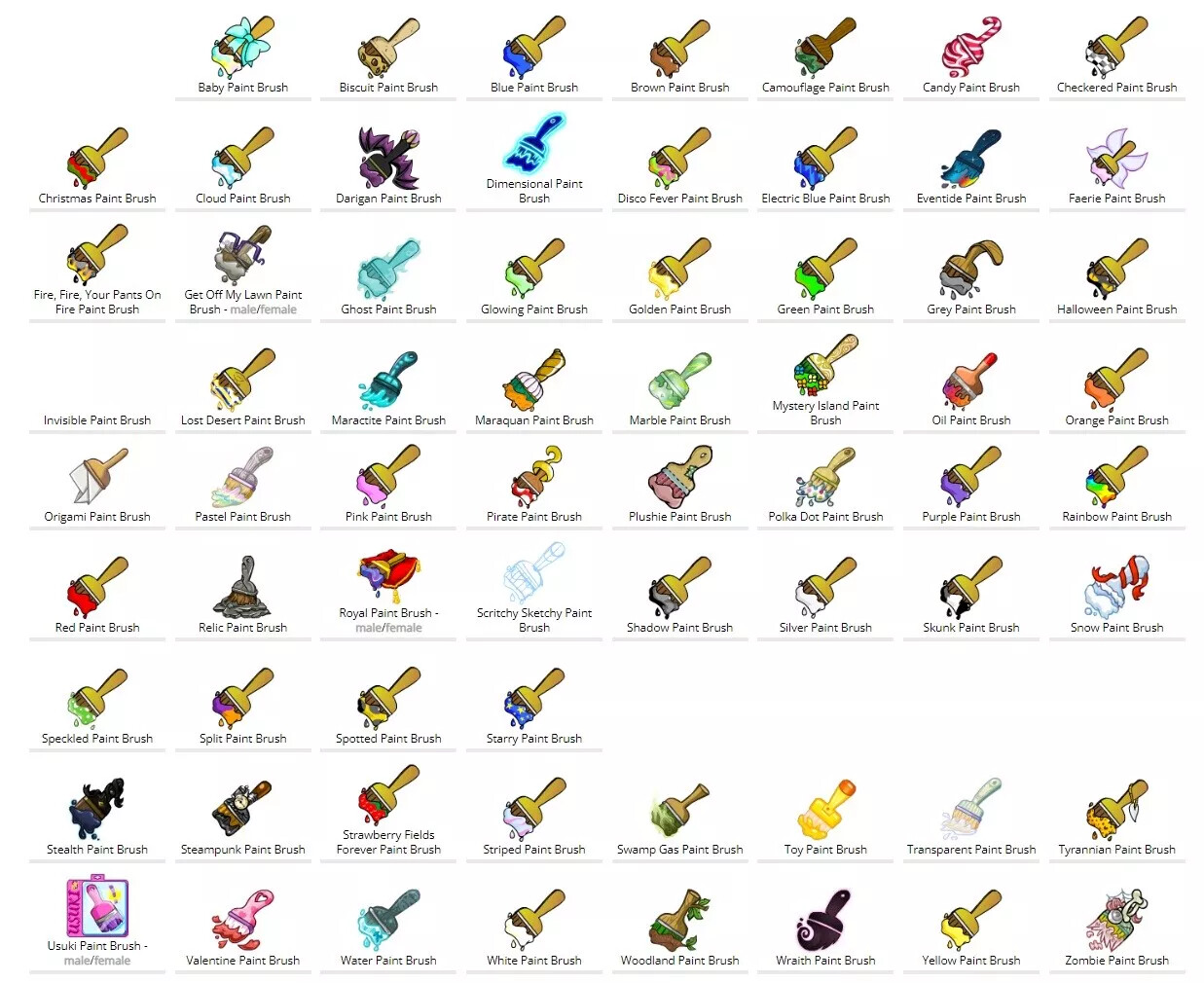Neopets *ANY* Paint Brush for Customization! Fast + Safe