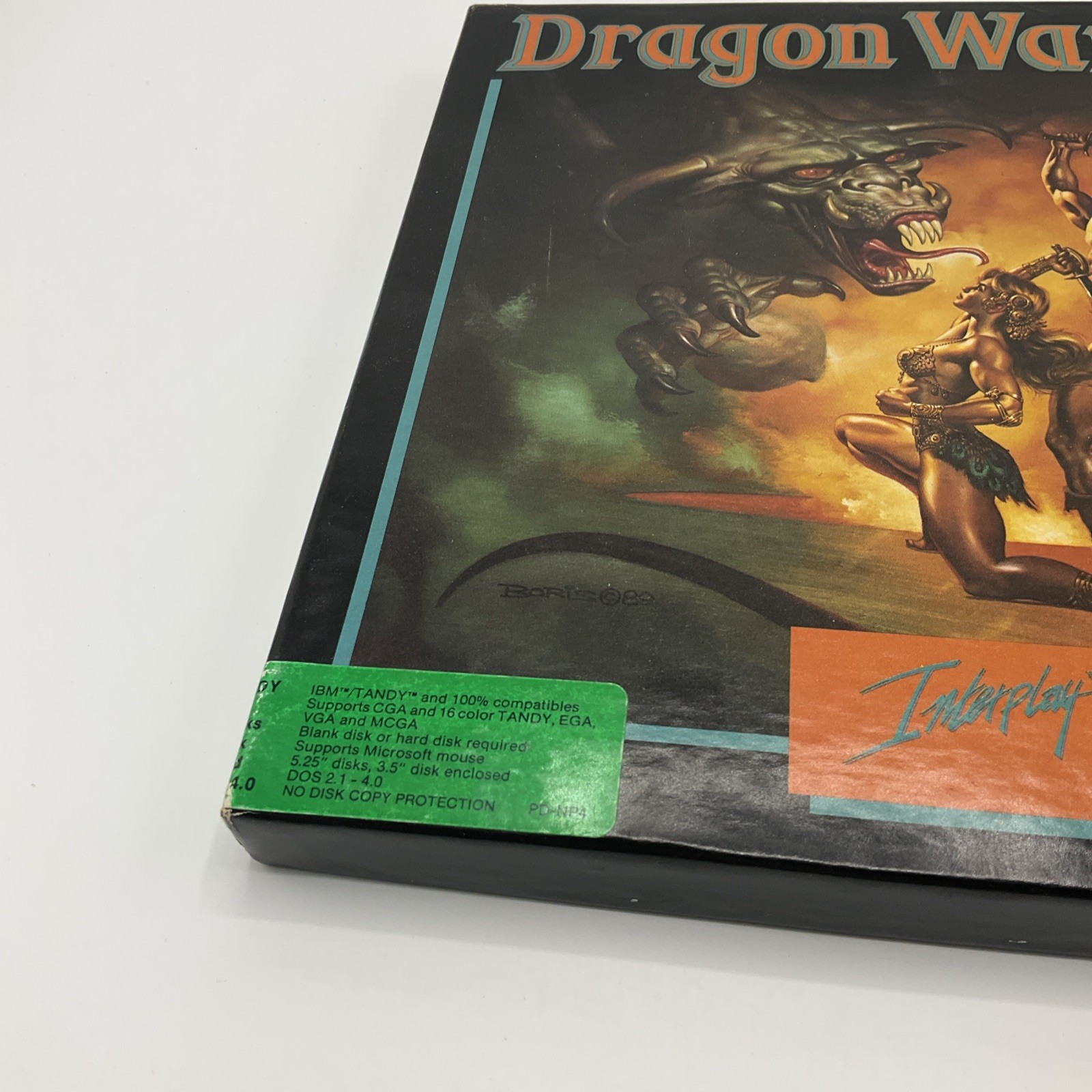 VINTAGE 1989 DRAGON WARS IBM PC GAME INTERPLAY Big Box Manual Custom Disks